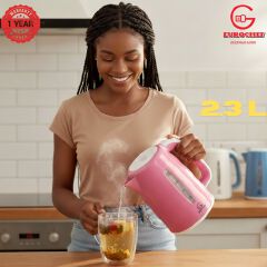 【Limited Offer】 EUROCHEF EC-K06 2.3L Plastic Electric Cordless Kettle Electric Jug for boiling water Kitchen Appliance(1 YR WARRANTY) -PINK BLUE WHITE