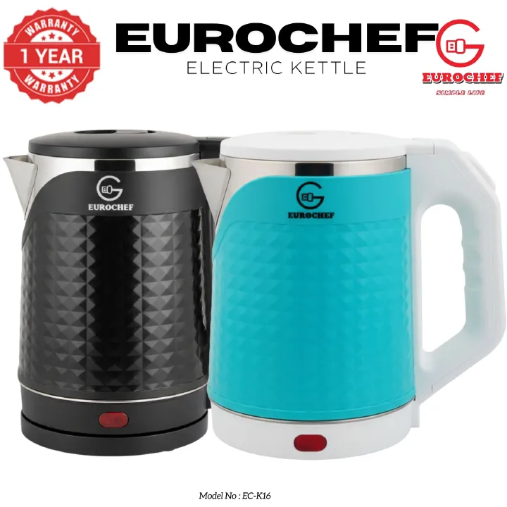 【Limited Offer】 EUROCHEF EC-K16  2 L Stainless steel Electric Cordless Kettle Electric Jug for boiling water Kitchen Appliaance