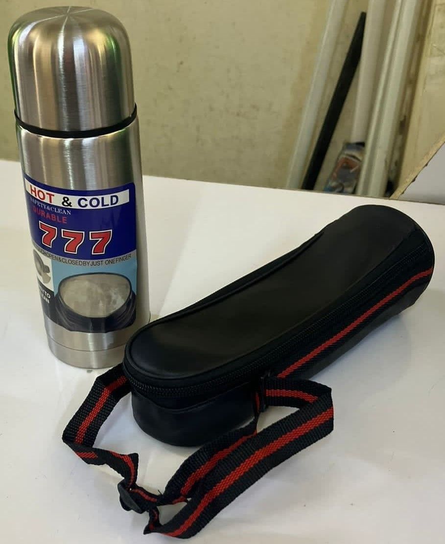 Portable Flask, Steel Capacity 350ml Metallic Thermos Vacuum Flask, Portable Rope Climbing Sports Travel Cup Water