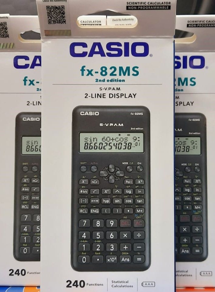 Original Casio FX-82MS Scientific Calculator – 240+ Functions, Dual Power, Durable Keypad, Ideal for High school, KCSE, University, College, Engineering & Business Students