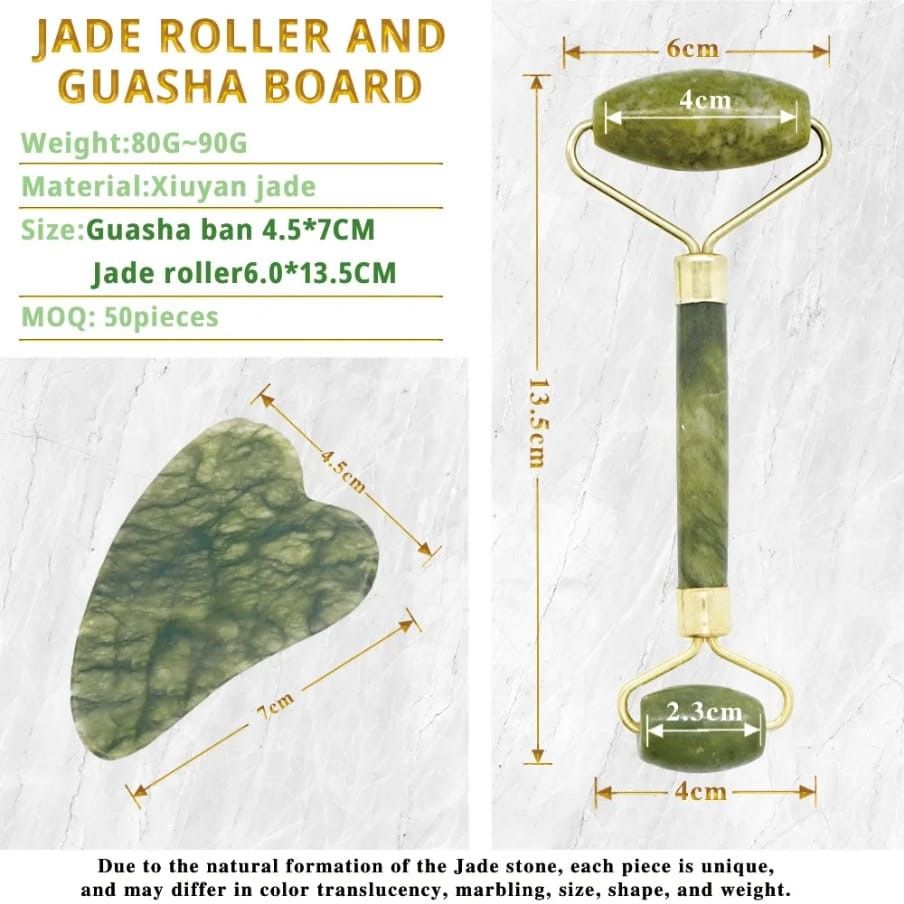 facial jade roller massager, 3in1 Natural Stone derma facial jade roller massager Jade roller+guasha+massager Anti wrinkle Firm and even skin tone