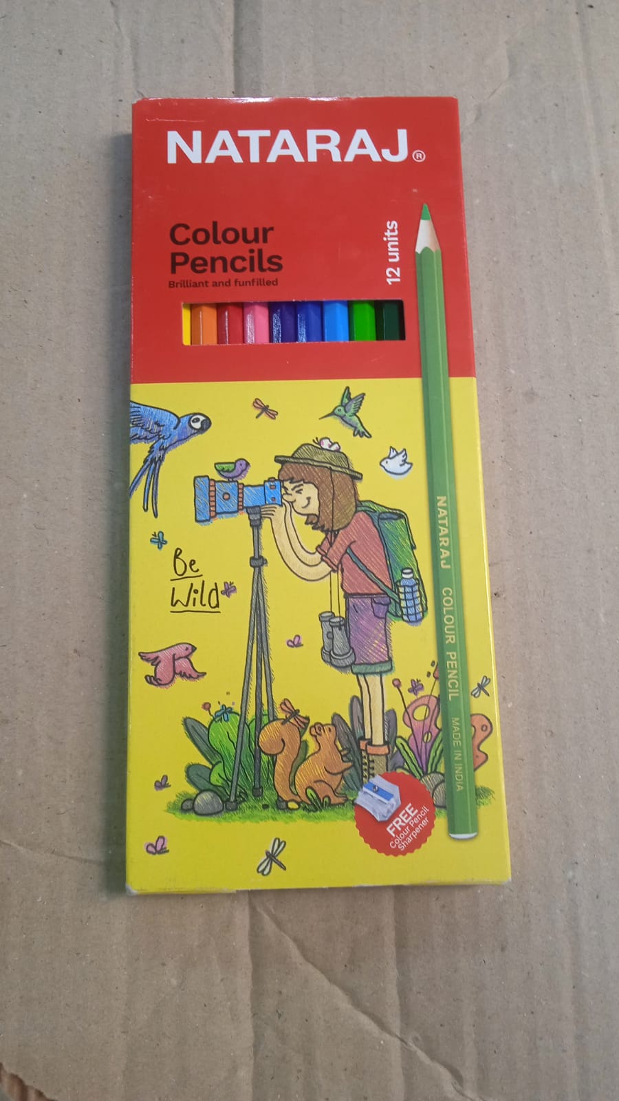 color pencils with free colour pencil sharpener 1 packet natraj