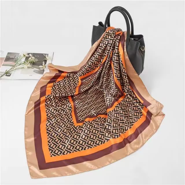 Silk Head Scarf 2 pcs different colors Women Luxury Fashion Scarf