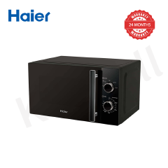 Haier 20L Manual Microwave Oven, 700W, Black – 5 Power Levels, Quick Defrost, 35-Min Timer, 2-Year Warranty (HMW20MB)