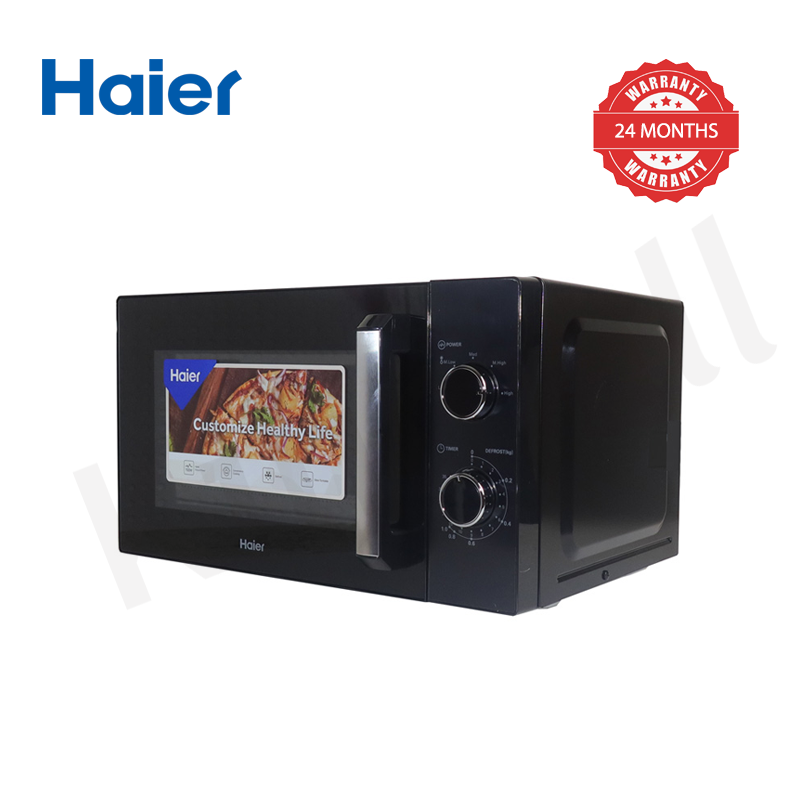 Haier 20L Microwave Oven HMW20MB | 700W | Mechanical Control | 5 Power Levels | 35min Timer | Defrost | 270mm Turntable | 2-Year Warranty