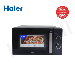 Haier 20L Manual Microwave Oven, 700W, Black – 5 Power Levels, Quick Defrost, 35-Min Timer, 2-Year Warranty (HMW20MB)