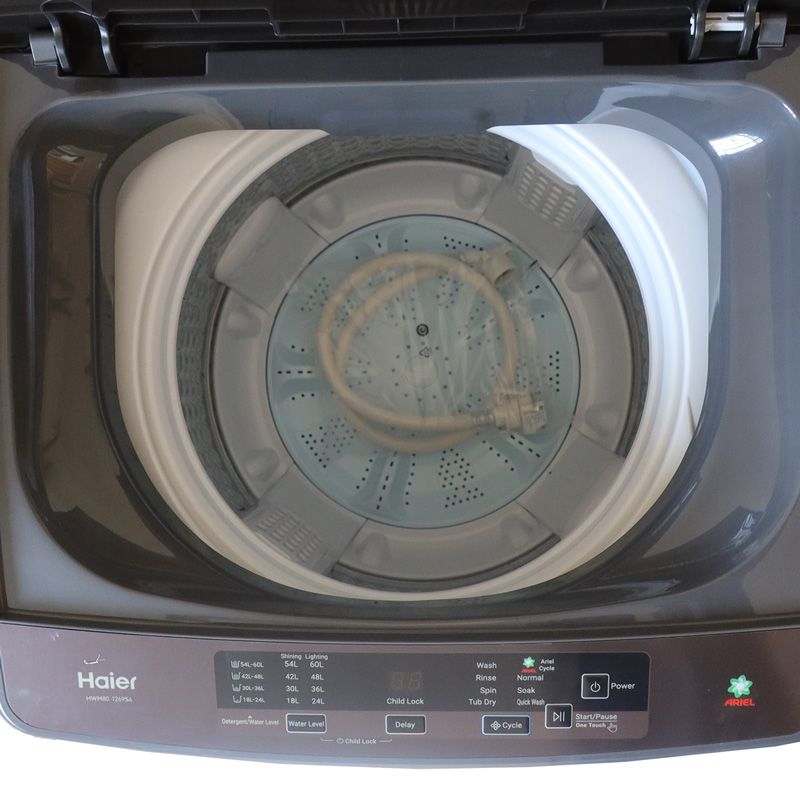 Haier 8KG 5-Star Fully Automatic Top Loader Washing Machine(HWM80-1269S6) | Smart Dosing | Inverter Motor | 800rpm Spin | 400W Washing Power | 2 Years Warranty