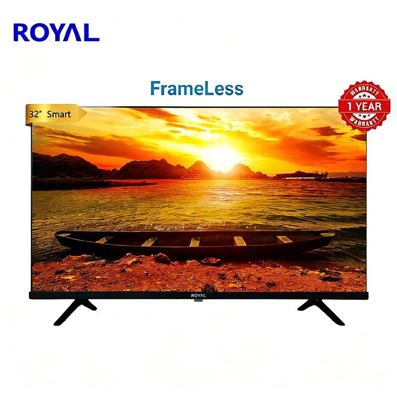 ROYAL D Series Frameless 32 Inch Smart TV (LE3200D2- SA) HD READY Ready With Inbuilt Decorder Supports USB HDMI YOUTUBE NETFLIX With Remote Control