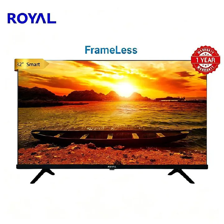 ROYAL D Series Frameless 32 Inch Smart TV (LE3200D2- SA) HD READY Ready With Inbuilt Decorder Supports USB HDMI YOUTUBE NETFLIX With Remote Control