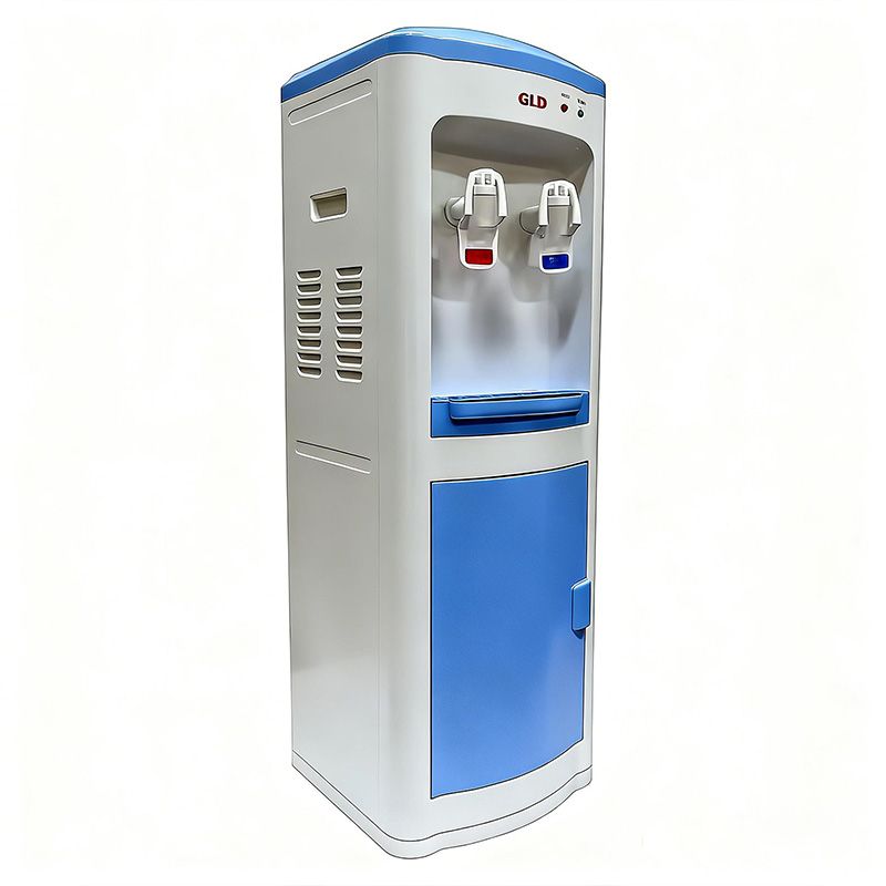 GLD Top Loading Hot and Normal Standing Water Dispenser(G-WD300) with Storage Cabinet Large Capacity, 2 Faucets, for Home Office Kitchen Household Appliance