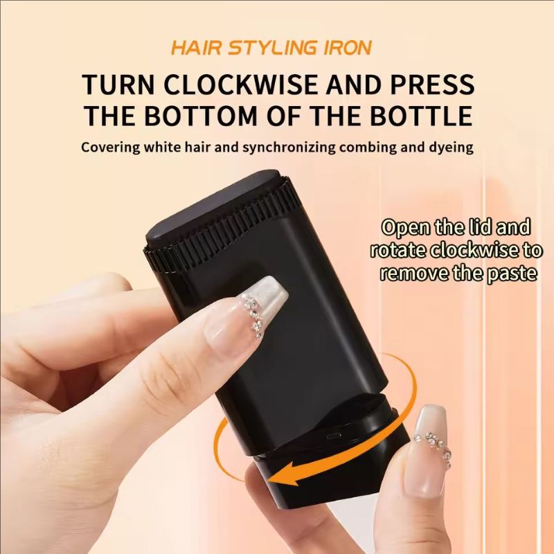 Quick Touch-Up Hair Stick Beard Color Stick Portable Temporary Quick Coverage Hair Pen Instant Dye Stick Comb