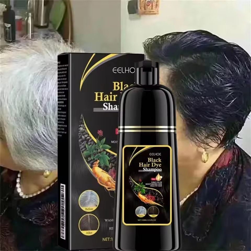 Natural Herbal Hair Dye Shampoo 3 in 1 Change Hair Color Gray Hair to Dark Brown Black Deep Nourishing Care