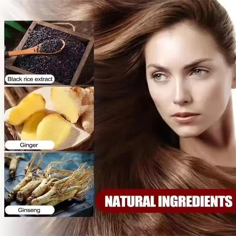 Natural Herbal Hair Dye Shampoo 3 in 1 Change Hair Color Gray Hair to Dark Brown Black Deep Nourishing Care