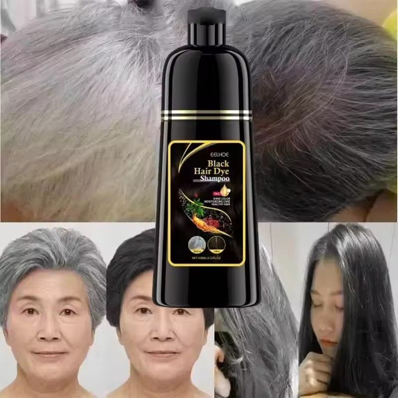 Natural Herbal Hair Dye Shampoo 3 in 1 Change Hair Color Gray Hair to Dark Brown Black Deep Nourishing Care