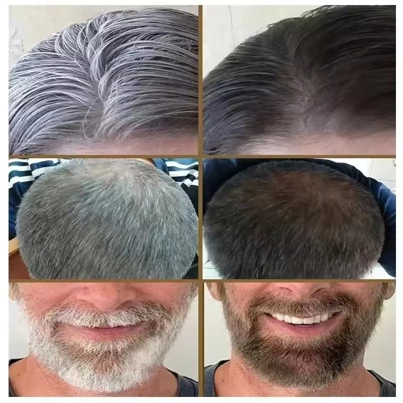 Natural Herbal Hair Dye Shampoo 3 in 1 Change Hair Color Gray Hair to Dark Brown Black Deep Nourishing Care