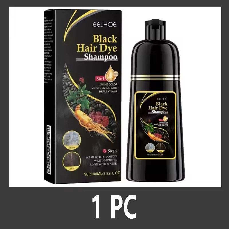 Natural Herbal Hair Dye Shampoo 3 in 1 Change Hair Color Gray Hair to Dark Brown Black Deep Nourishing Care