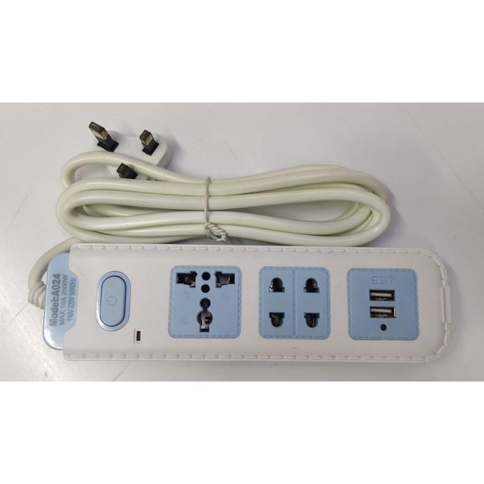 Heavy Duty 3 Ways Extension/2 Usb Charging Ports