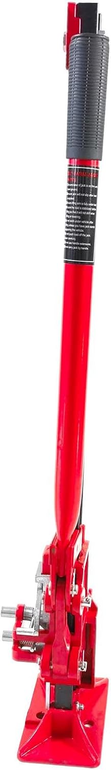 33 High Lift Ratcheting Off Road Utility Farm Jack, 6000lbs/3Ton Capacity Durable Steel Telescopic Quick Suppot Compatible with Car Lift, Red