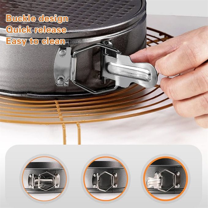 3Pcs Non Stick Cake Tray Mould Into Round, Heart, Square Set