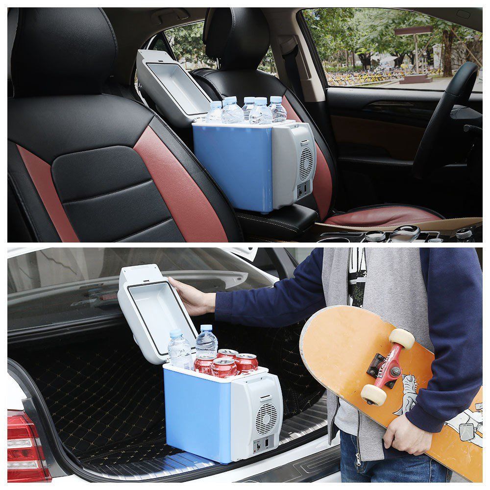 Portable Hot & Cold 7.5Ltrs Car Mini-refrigerator +300WTTS DC- AC 4 Sockets Car Inverter