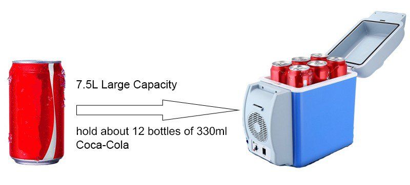 Portable Hot & Cold 7.5Ltrs Car Mini-refrigerator +300WTTS DC- AC 4 Sockets Car Inverter