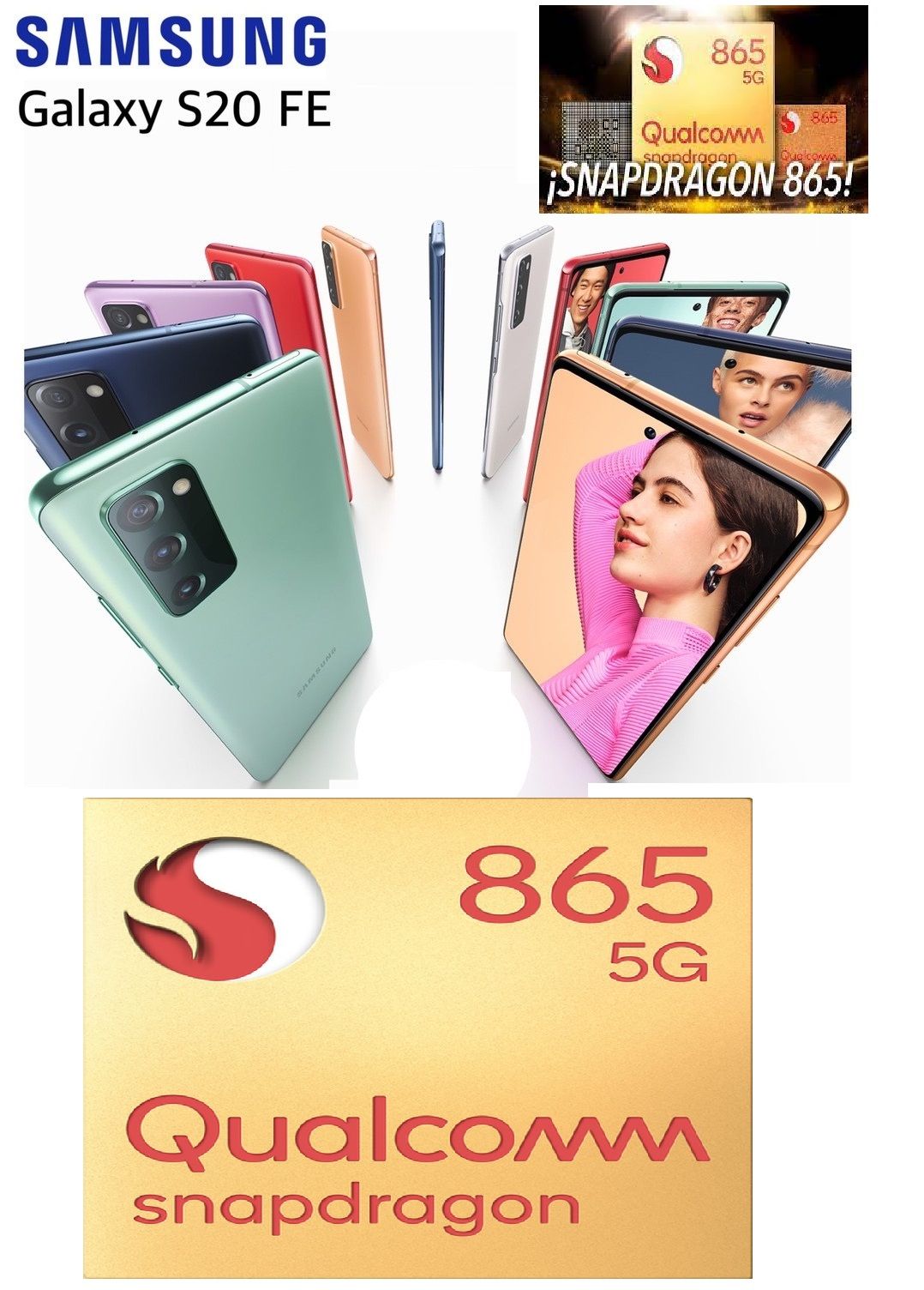 Samsung Galaxy S20FE 128GB +6GB,  6.5" 8/128GB Octa Core ,DUAL SIM, UNLOCKED -CLASS (A) -Qualcomm Snapdragon