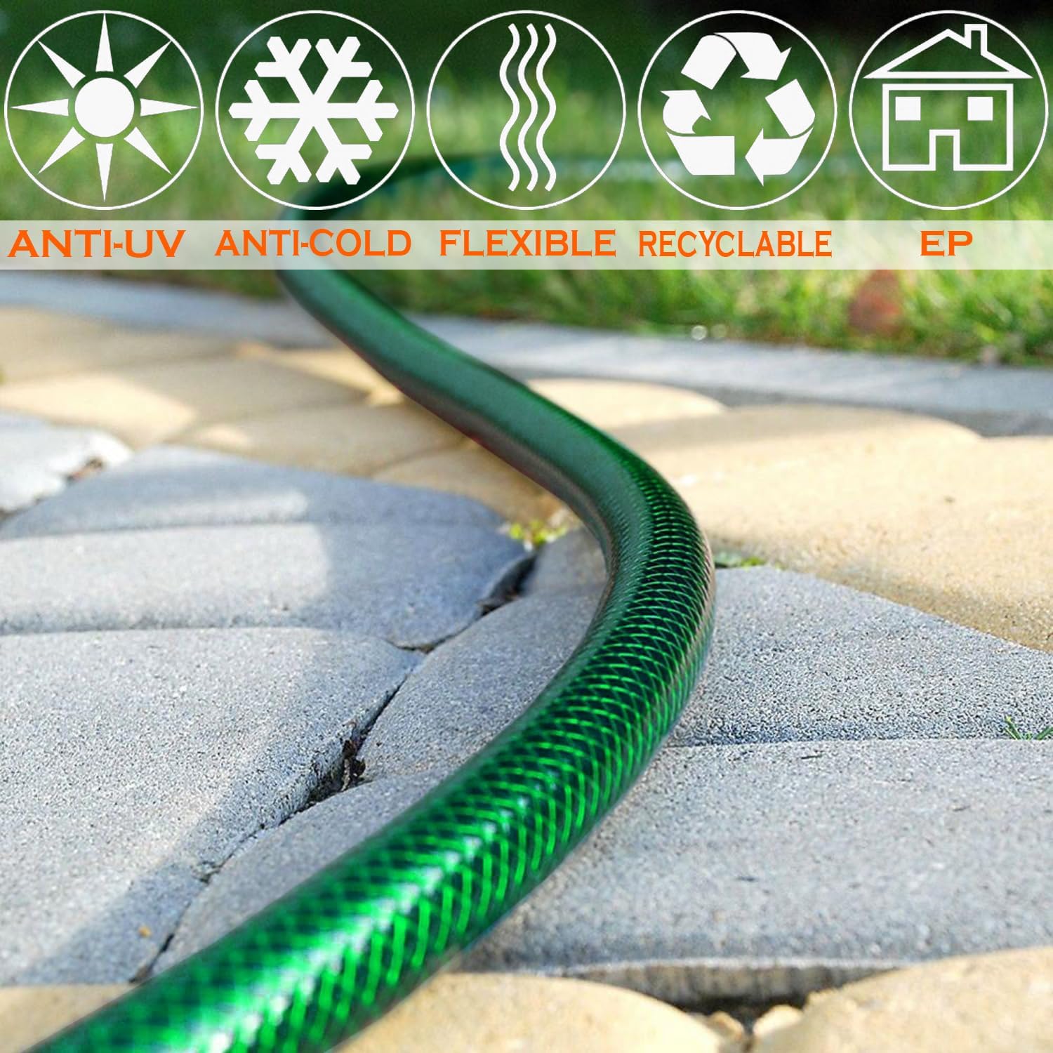 Reinforced Heavy Duty 3 Layer Garden Water Hose Pipe MULTI PURPOSE BRAIDED Indoor Outdoor Hosepipe  -50Mtrs  X 3/4''