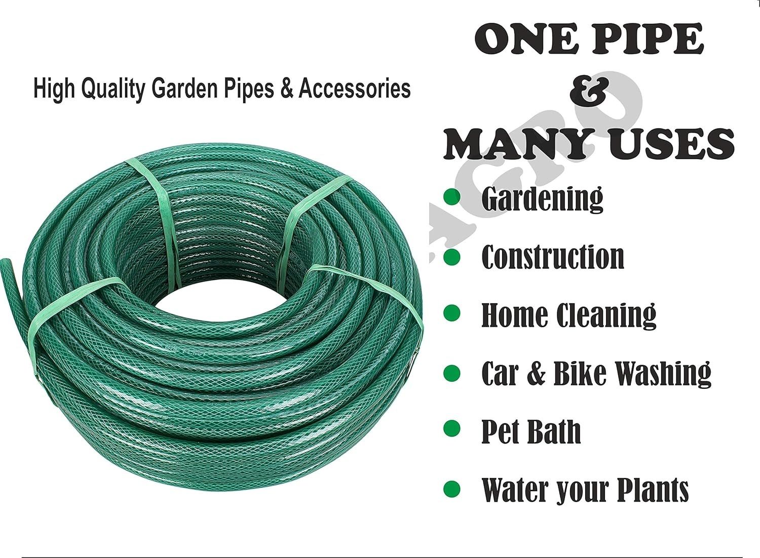 Reinforced Heavy Duty 3 Layer Garden Water Hose Pipe MULTI PURPOSE BRAIDED Indoor Outdoor Hosepipe  -50Mtrs  X 3/4''