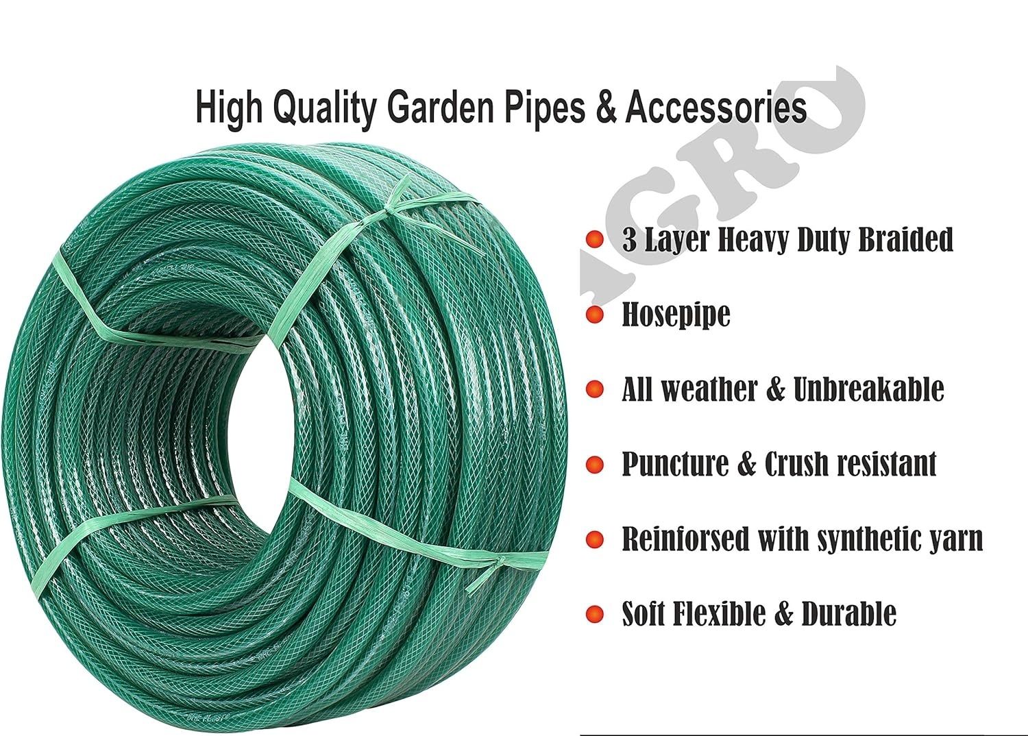 𝟑 𝐋𝐀𝐘𝐄𝐑 𝐖𝐀𝐓𝐄𝐑 𝐇𝐎𝐒𝐄 𝐏𝐈𝐏𝐄 Heavy Duty Braided Water Hose Pipe'