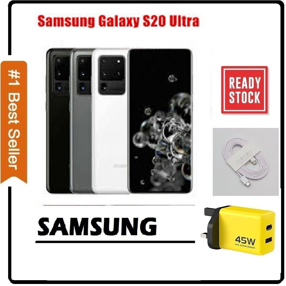 Samsung S20 Ultra 5G ,12GB Ram 128GB ,Battery 5000mAH, Excellent Condition (SPOTLESS),Sim Ejector Pin + FREE 45WTTS FAST CHARGER WITH QUALITY CABLE, Unlocked