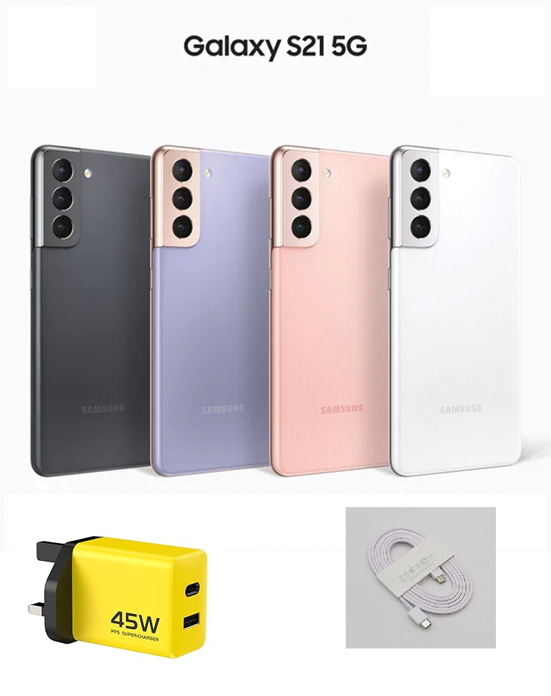 Galaxy S21 5G , 8GB RAM, 128GB Storage, Dual SIM – 64MP + 12MP + 12MP Triple Rear Camera 10MP Front 6.2" FHD+ Display,  Excellent Condition (SPOTLESS),Sim Ejector Pin + FREE 45WTTS CHARGER, UNLOCKED