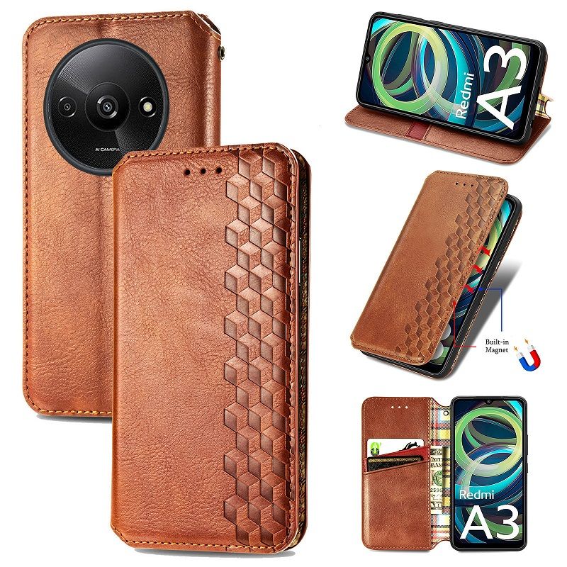 Leather Phone Case Flip Cover for Xiaomi Redmi Note 13 Pro 13 Pro Plus A3 13 13C Magnetic Full Body Shockproof Stand Flip Cover