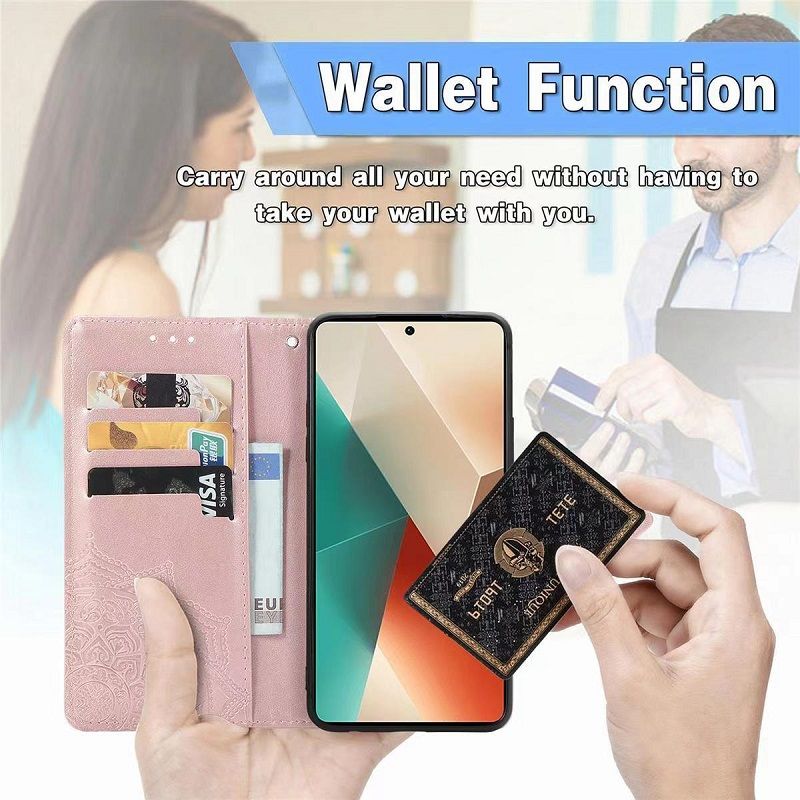 Leather Phone Case Flip Cover for Xiaomi Redmi A3 13 13C Note 13 Pro 13 Pro Plus Magnetic Full Body Shockproof Stand Flip Cover