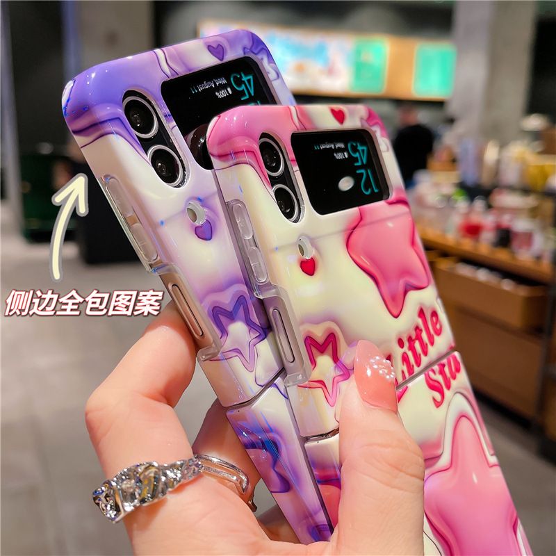 Phone Case For Samsung Galaxy Z Flip4/ Flip3 Fashion Shockproof Silicone Cute Personality Protective Case Flip 4/ Flip 3