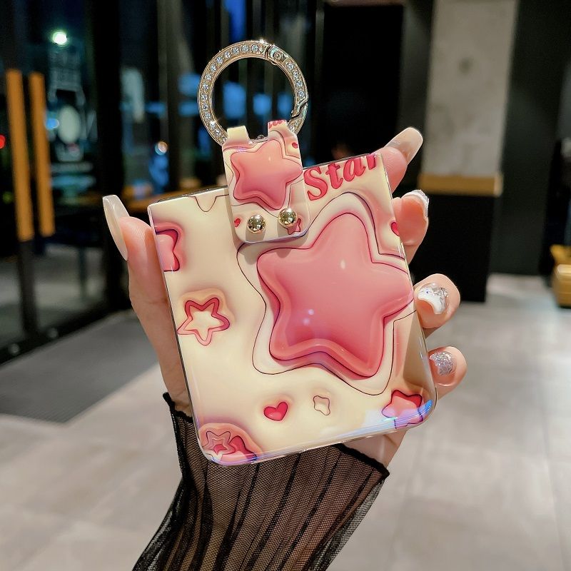 Ring Buckle Phone Case For Samsung Galaxy Z Flip 6/ Flip 5/ Flip 4/ Flip 3 Fashion Shockproof Silicone Cute Personality Protective Cover