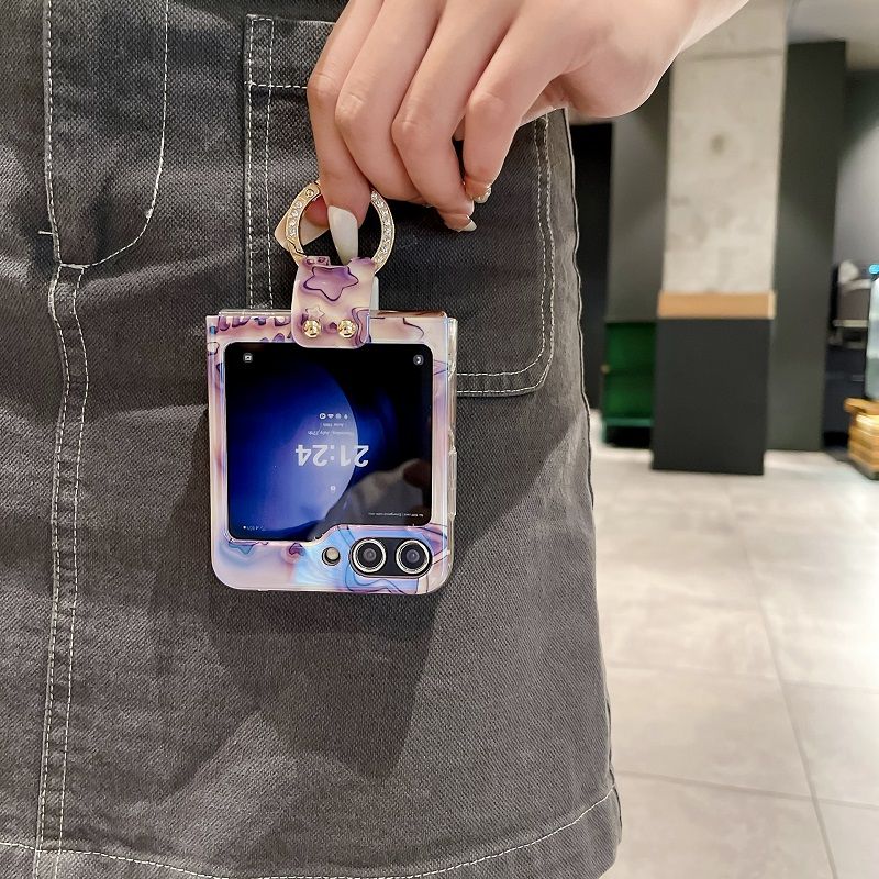 Ring Buckle Phone Case For Samsung Galaxy Z Flip 6/ Flip 5/ Flip 4/ Flip 3 Fashion Shockproof Silicone Cute Personality Protective Cover