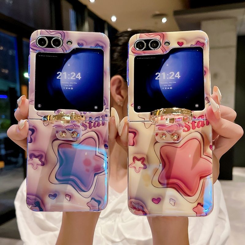 Ring Buckle Phone Case For Samsung Galaxy Z Flip 6/ Flip 5/ Flip 4/ Flip 3 Fashion Shockproof Silicone Cute Personality Protective Cover