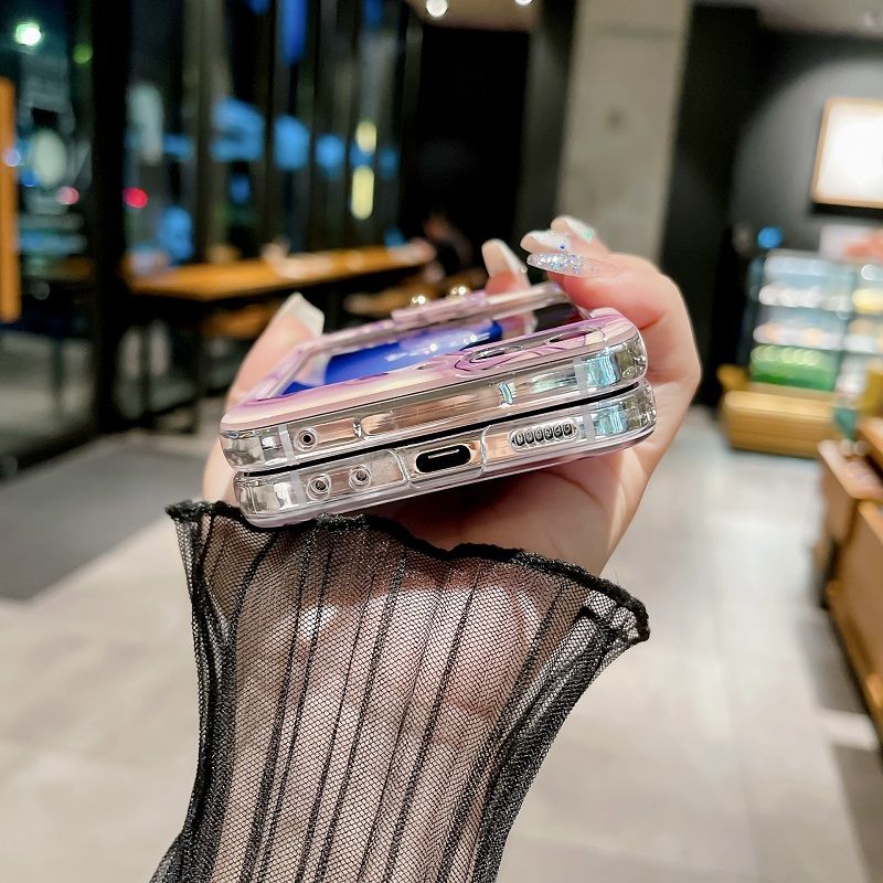 Ring Buckle Phone Case For Samsung Galaxy Z Flip 6/ Flip 5/ Flip 4/ Flip 3 Fashion Shockproof Silicone Cute Personality Protective Cover