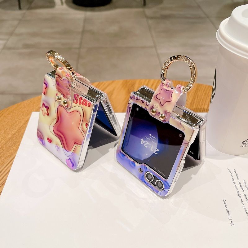 Ring Buckle Phone Case For Samsung Galaxy Z Flip 6/ Flip 5/ Flip 4/ Flip 3 Fashion Shockproof Silicone Cute Personality Protective Cover