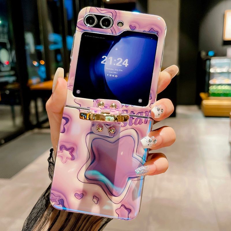 Ring Buckle Phone Case For Samsung Galaxy Z Flip 6/ Flip 5/ Flip 4/ Flip 3 Fashion Shockproof Silicone Cute Personality Protective Cover