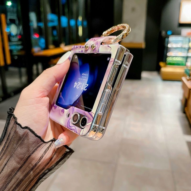 Ring Buckle Phone Case For Samsung Galaxy Z Flip 6/ Flip 5/ Flip 4/ Flip 3 Fashion Shockproof Silicone Cute Personality Protective Cover