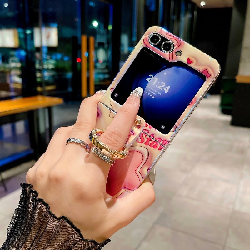 Ring Buckle Phone Case For Samsung Galaxy Z Flip 6/ Flip 5/ Flip 4/ Flip 3 Fashion Shockproof Silicone Cute Personality Protective Cover