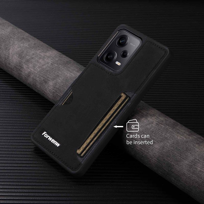 Forwenw - Phone Case for Redmi Note 13 12 11 Pro 4G / 5G ,Redmi 12C Cover plug-in Leather Back Protective Cover