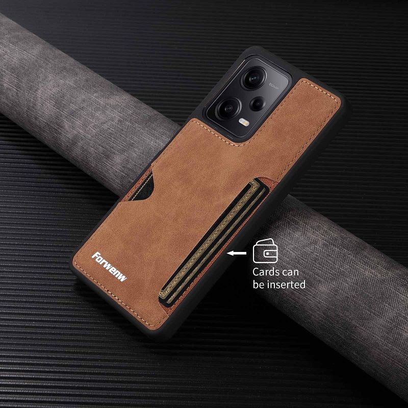 Forwenw - Phone Case for Redmi Note 13 12 11 Pro 4G / 5G ,Redmi 12C Cover plug-in Leather Back Protective Cover