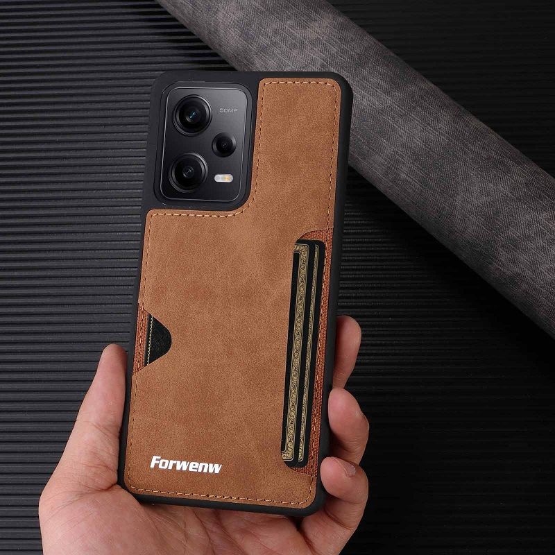 Forwenw - Phone Case for Redmi Note 13 12 11 Pro 4G / 5G ,Redmi 12C Cover plug-in Leather Back Protective Cover