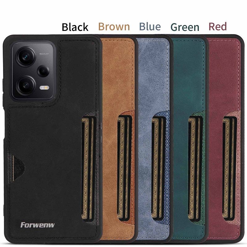 Forwenw - Phone Case for Redmi Note 13 12 11 Pro 4G / 5G ,Redmi 12C Cover plug-in Leather Back Protective Cover
