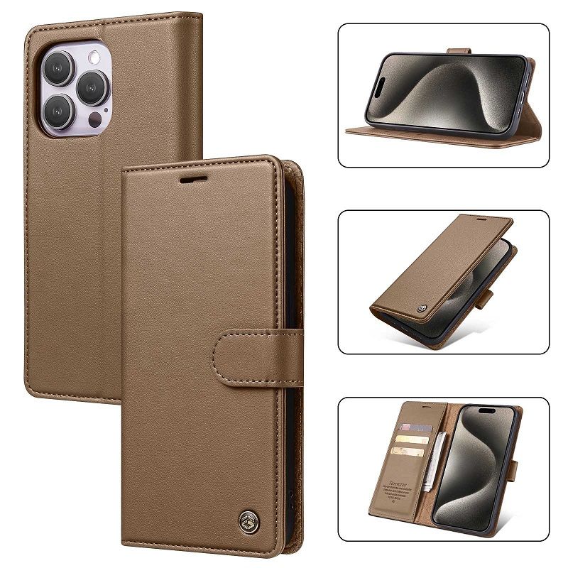 Flip Cover For iPhone 16 15 14 13 12 11 Pro XS Max Case Anti-theft [Flip Vintage Leather] Wallet Shockproof Durable Retro Phone Case