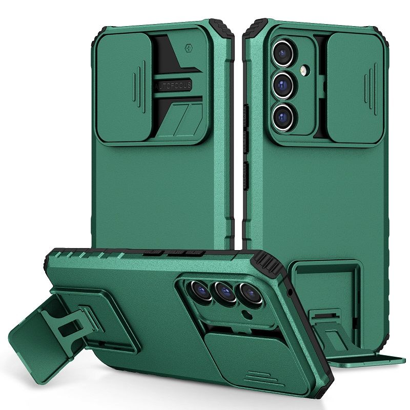 Luxury Slide Camera Lens Case For Samsung Galaxy A56 A36 A26 A16 A06 A55 A35 A25 A15 A05S A05 A54 A34 A24 A14 A04S A04E A04 M23 F23 M32 A73 A53 A33 A23 A13 Kickstand Shockproof Cover