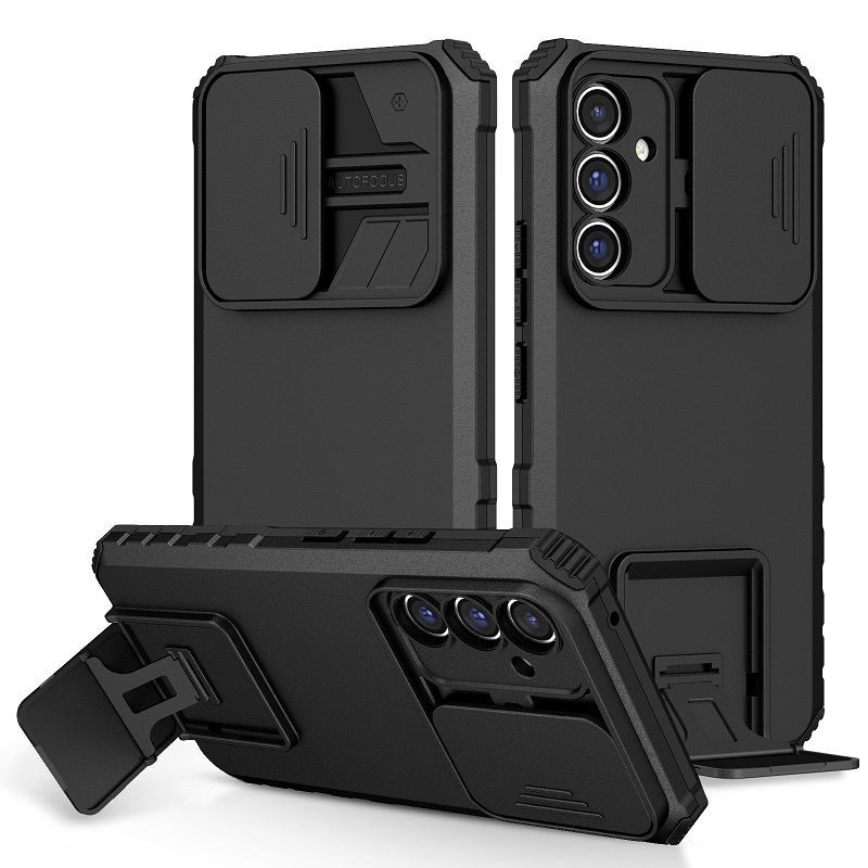 Luxury Slide Camera Lens Case For Samsung Galaxy A56 A36 A26 A16 A06 A55 A35 A25 A15 A05S A05 A54 A34 A24 A14 A04S A04E A04 M23 F23 M32 A73 A53 A33 A23 A13 Kickstand Shockproof Cover