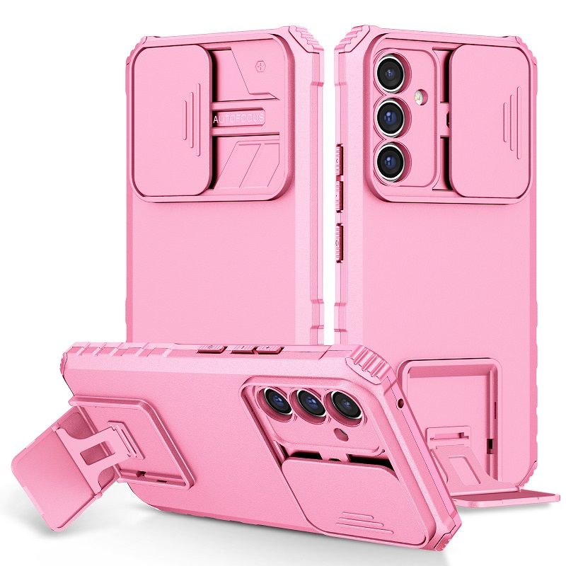 Luxury Slide Camera Lens Case For Samsung Galaxy A56 A36 A26 A16 A06 A55 A35 A25 A15 A05S A05 A54 A34 A24 A14 A04S A04E A04 M23 F23 M32 A73 A53 A33 A23 A13 Kickstand Shockproof Cover